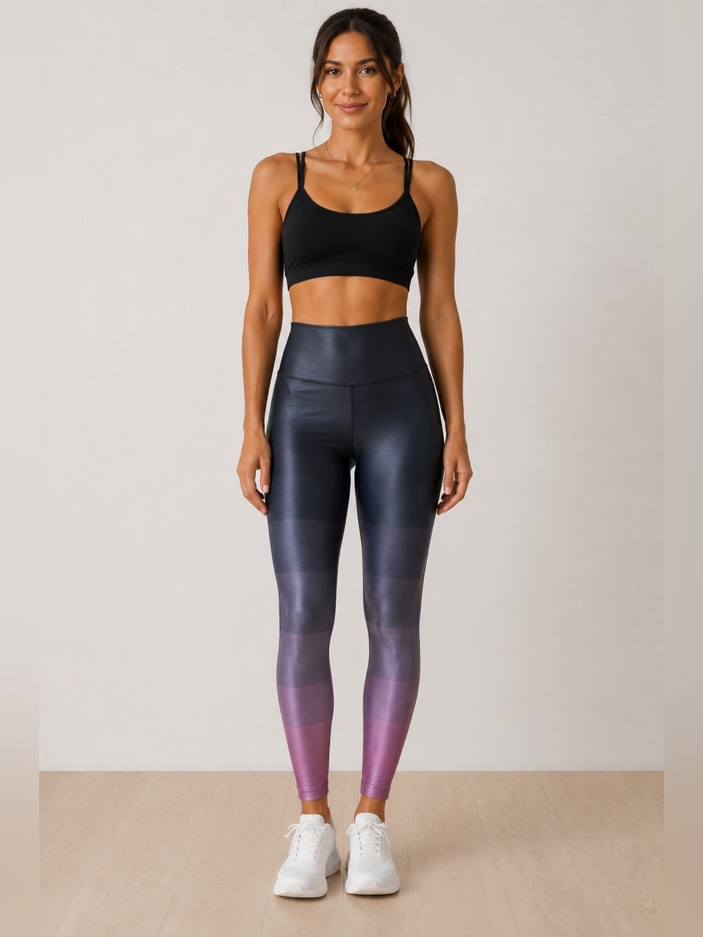 Beyond Yoga Lux Island Ombre High Waist Midi Leggings Pink Gray Size S NWT